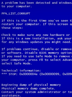 Обои Blue Screen of Death 240x320