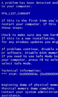 Обои Blue Screen of Death 240x400