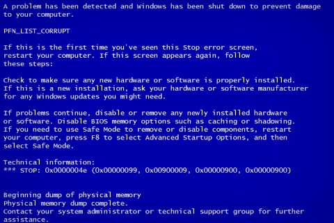 Blue Screen of Death screenshot #1 480x320