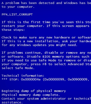 Kostenloses Blue Screen of Death Wallpaper für 320x480