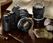 Nikon Camera And Lens wallpaper 176x144