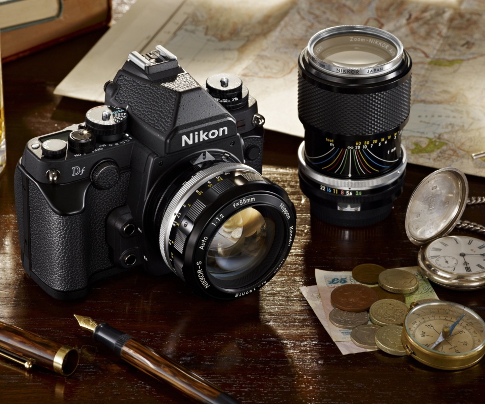 Das Nikon Camera And Lens Wallpaper 960x800