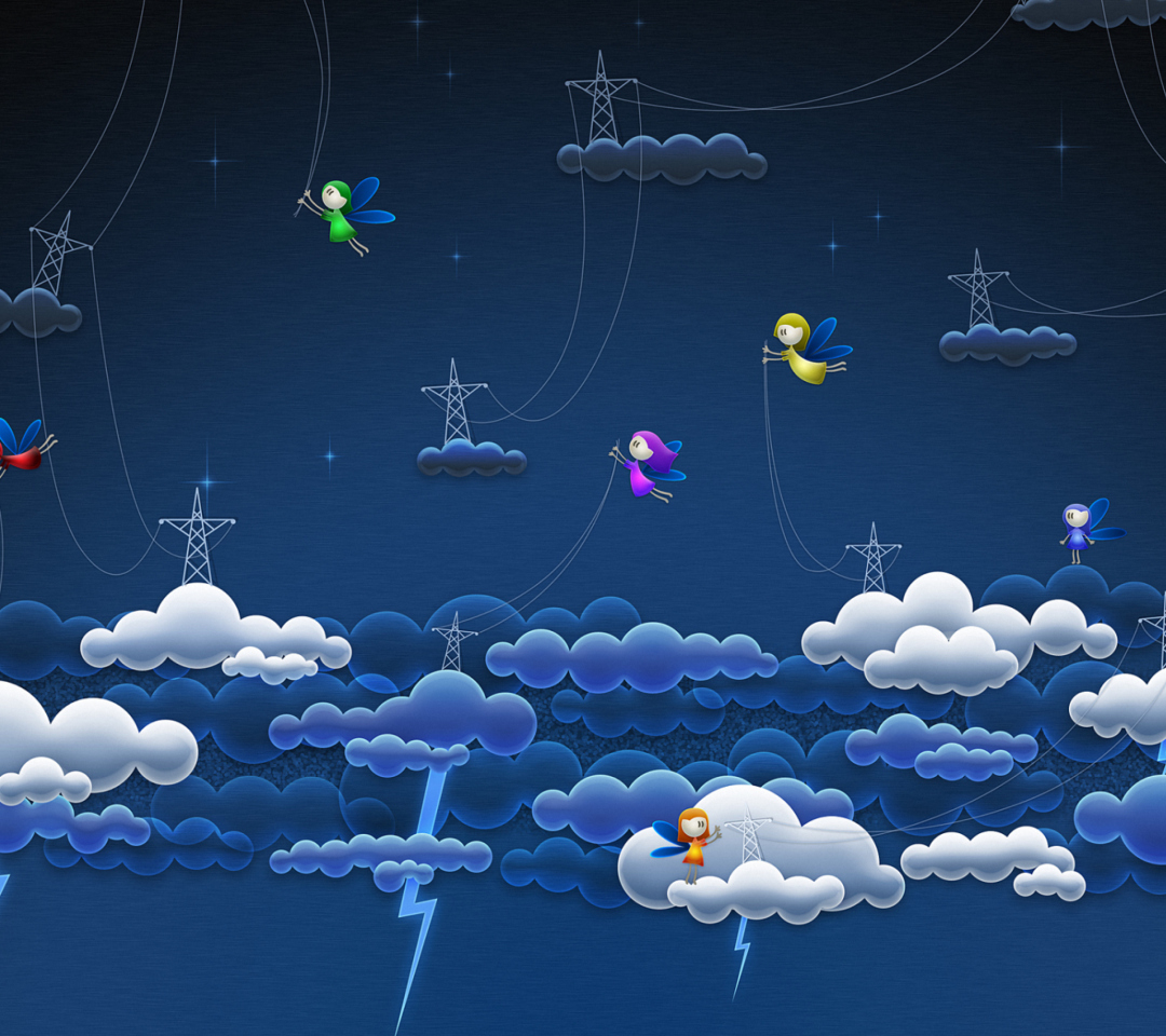 Обои Funny Angels In Sky 1080x960