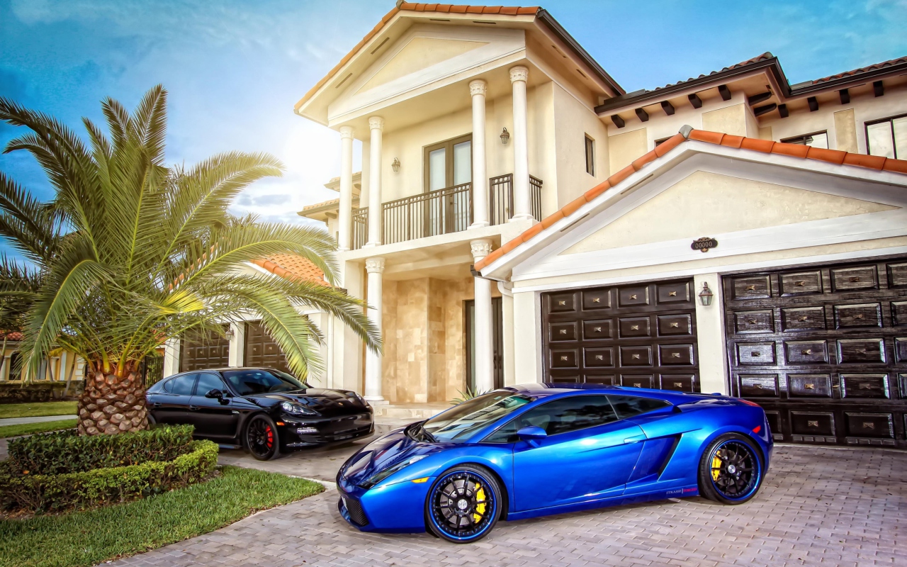 Sfondi Mansion, Luxury Cars 1280x800