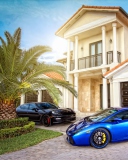 Fondo de pantalla Mansion, Luxury Cars 128x160