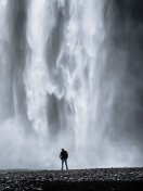 Man And Waterfall wallpaper 132x176