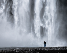 Man And Waterfall wallpaper 220x176