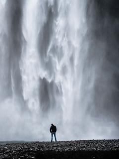 Man And Waterfall screenshot #1 240x320