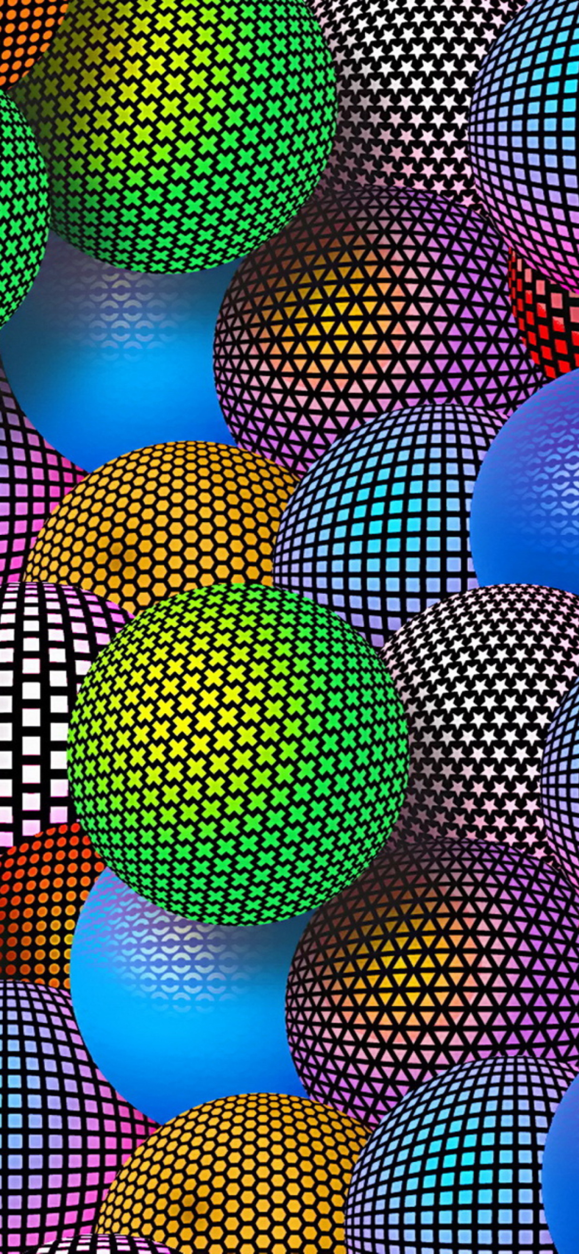 3D Neon Balls wallpaper 1170x2532