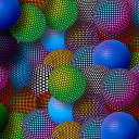 Das 3D Neon Balls Wallpaper 128x128
