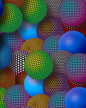 3D Neon Balls wallpaper 176x220