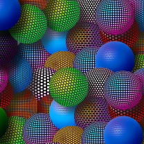 Das 3D Neon Balls Wallpaper 208x208