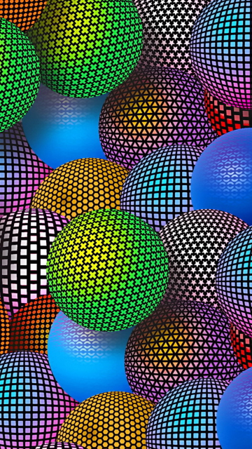 Das 3D Neon Balls Wallpaper 360x640