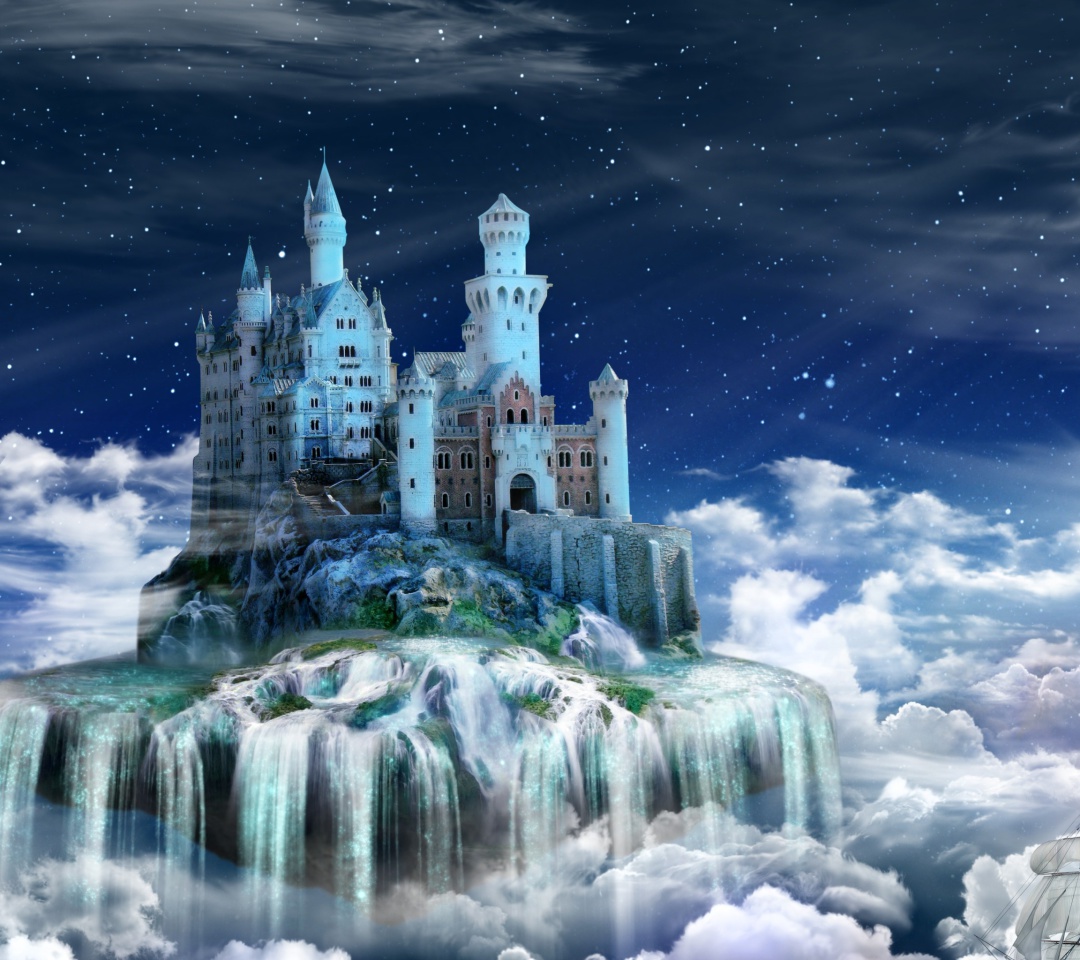 Fondo de pantalla Castle on Clouds 1080x960