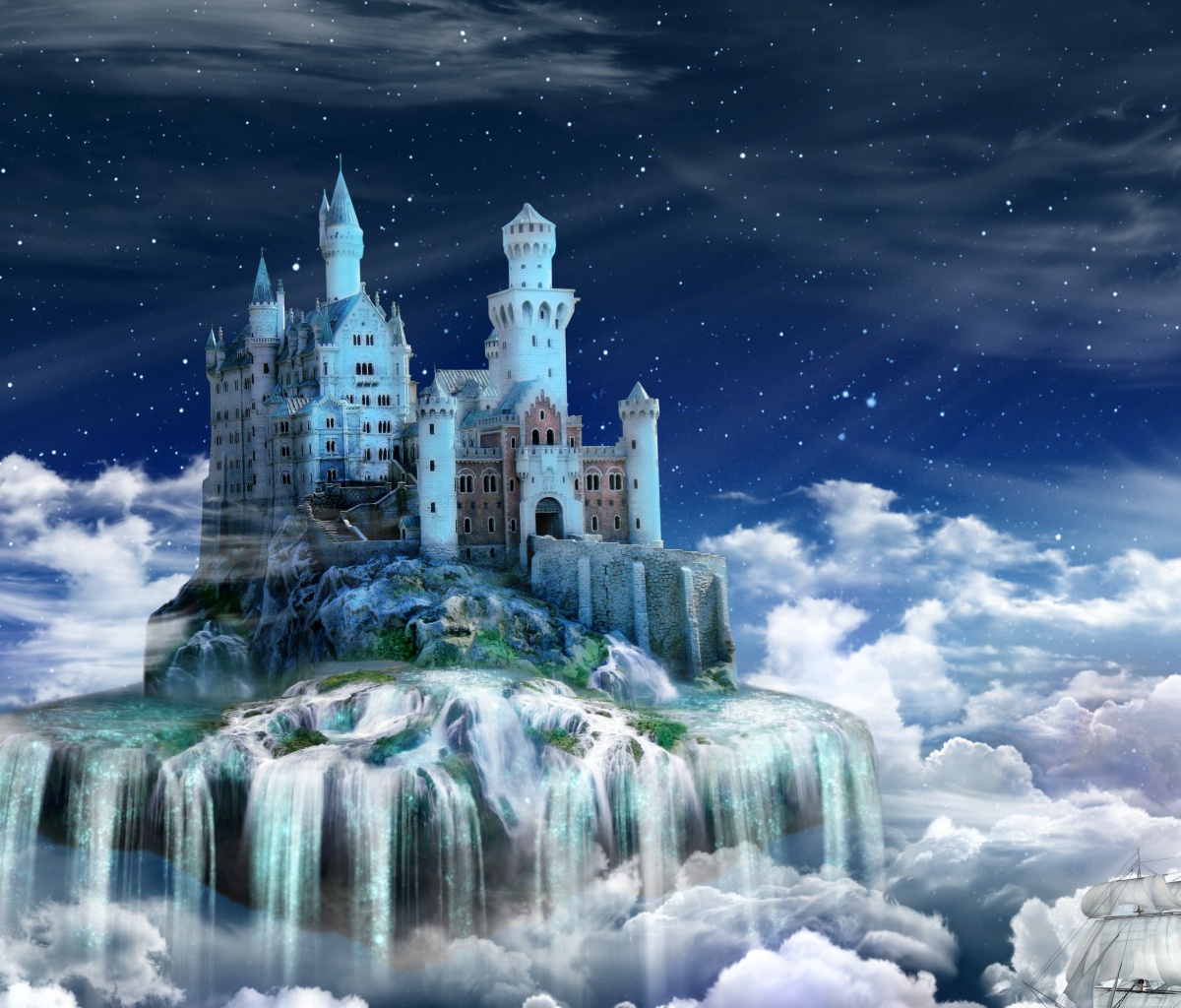 Castle on Clouds wallpaper 1200x1024