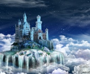 Das Castle on Clouds Wallpaper 176x144