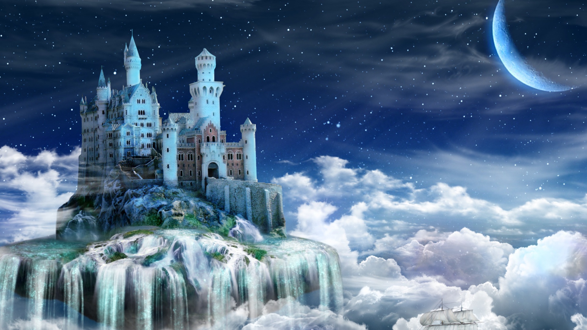 Обои Castle on Clouds 1920x1080