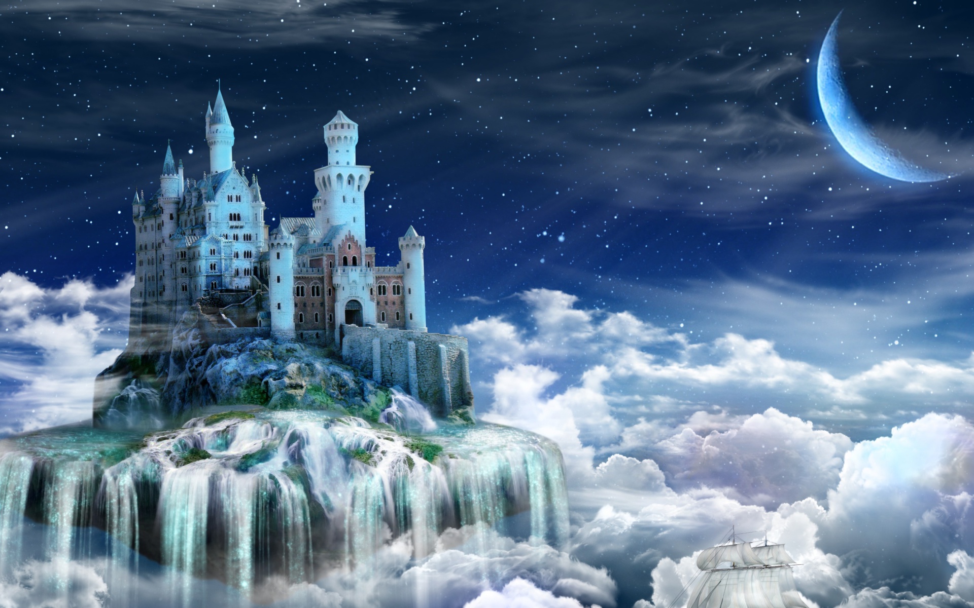 Fondo de pantalla Castle on Clouds 1920x1200