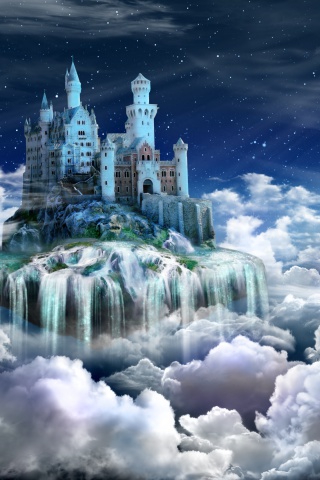 Das Castle on Clouds Wallpaper 320x480