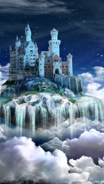 Fondo de pantalla Castle on Clouds 360x640