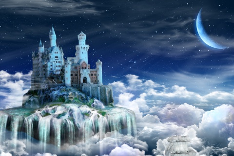Castle on Clouds wallpaper 480x320