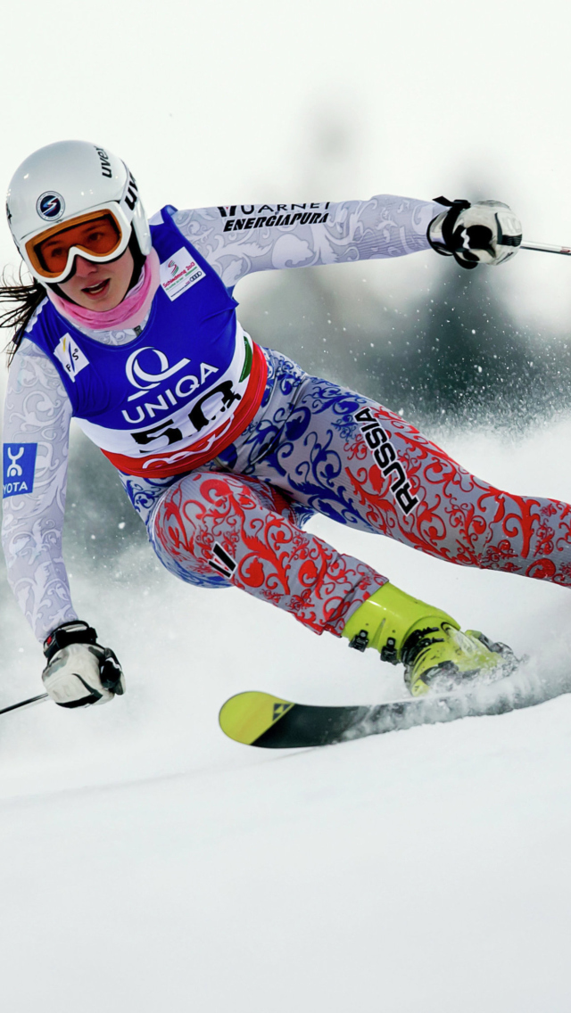 Fondo de pantalla Skiing XXII Olympic Winter Games 640x1136