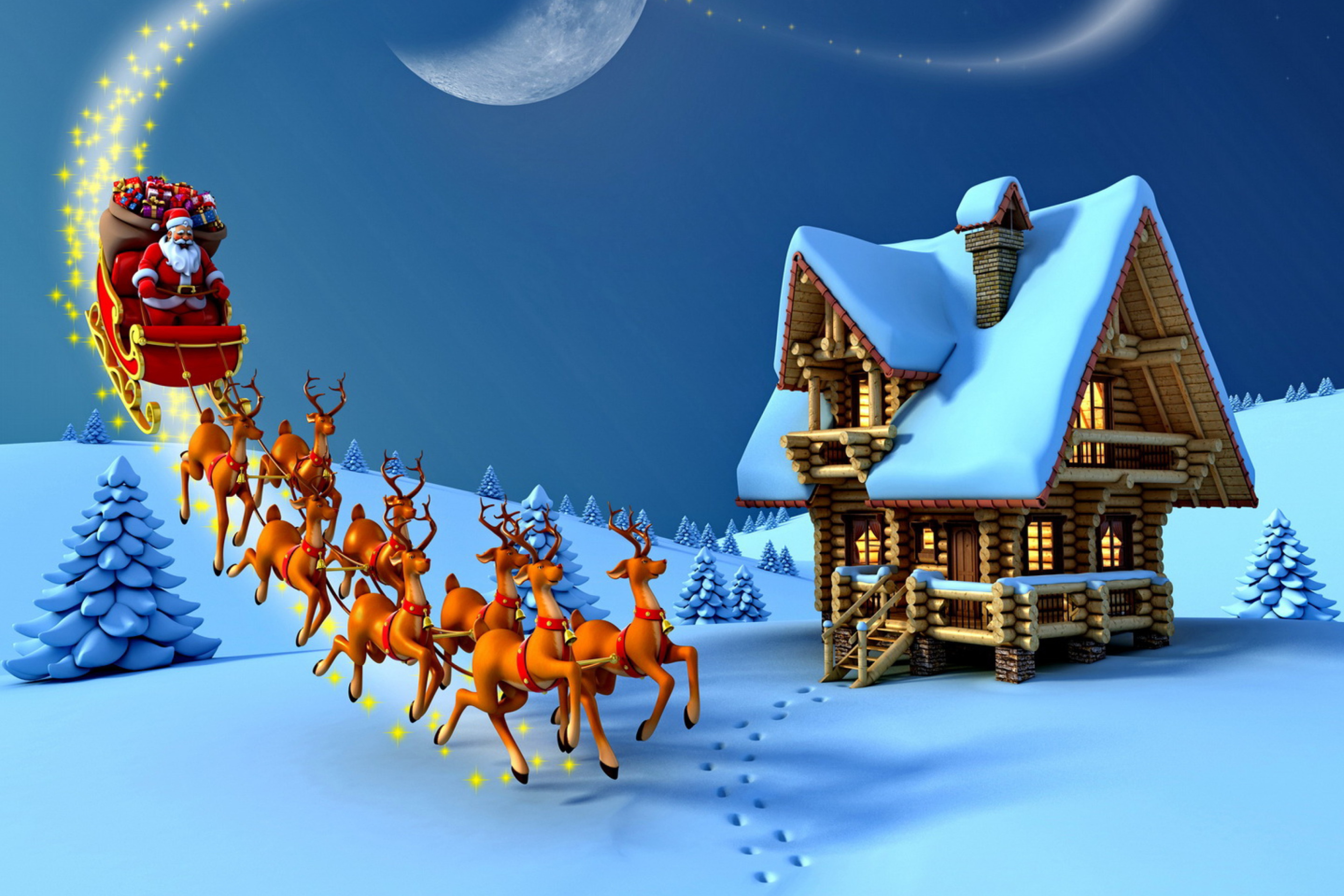 Screenshot №1 pro téma Christmas Night 2880x1920