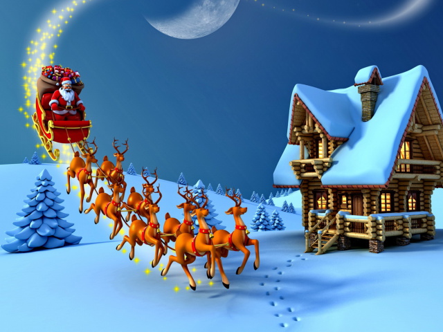 Das Christmas Night Wallpaper 640x480