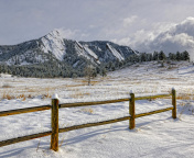 Fondo de pantalla Chataqua Snow, Boulder Flatirons, Colorado 176x144