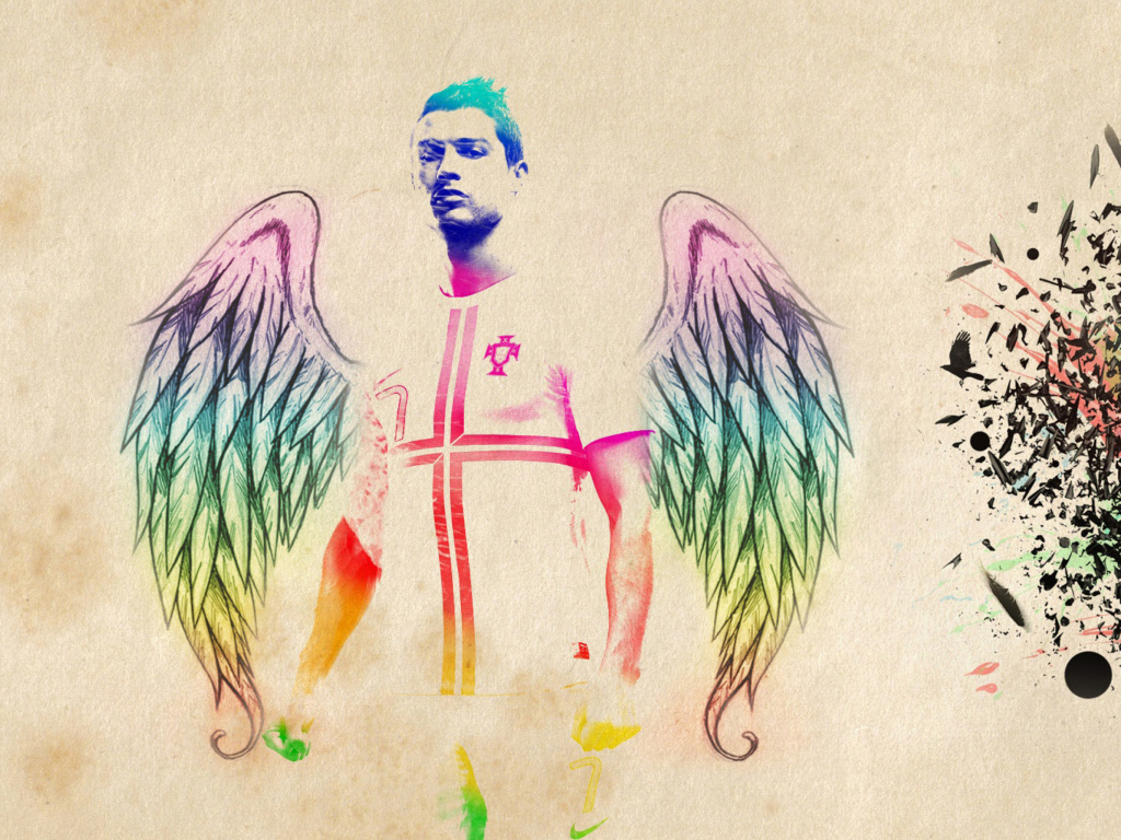 Das Cristiano Ronaldo Angel Wallpaper 1024x768