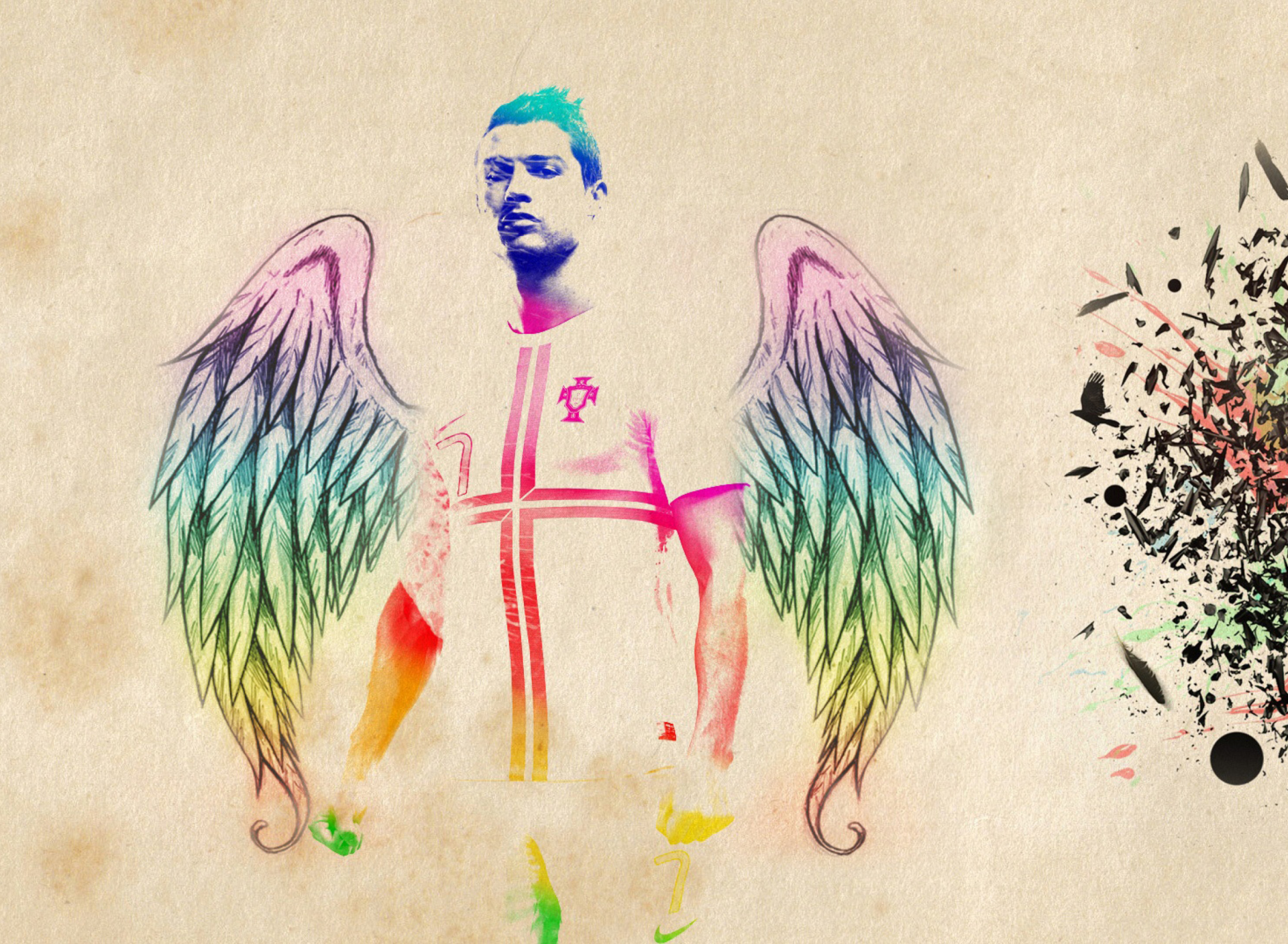 Das Cristiano Ronaldo Angel Wallpaper 1920x1408