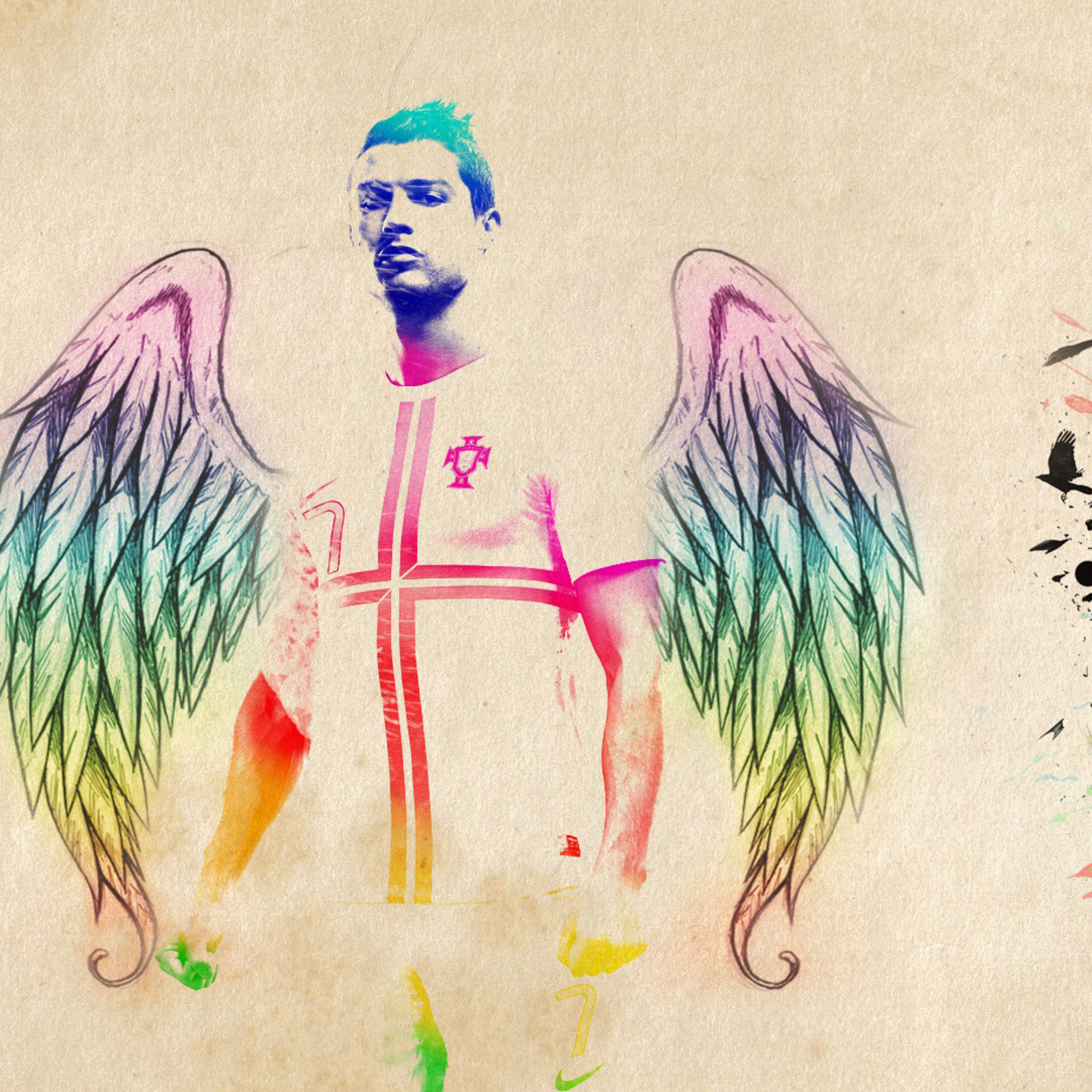 Cristiano Ronaldo Angel wallpaper 2048x2048