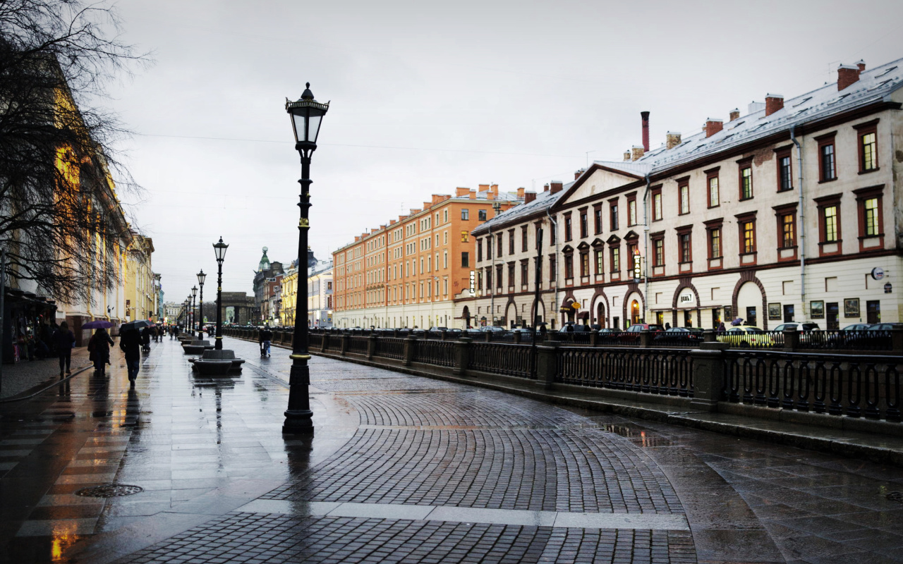 Обои Nevsky Prospect in St  Petersburg 1280x800