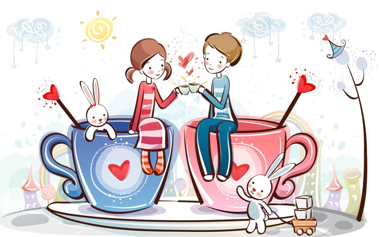 Das Valentine Cartoon Images Wallpaper 1280x800