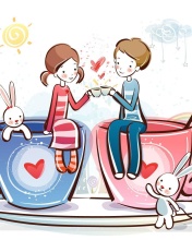 Das Valentine Cartoon Images Wallpaper 176x220