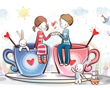 Das Valentine Cartoon Images Wallpaper 220x176