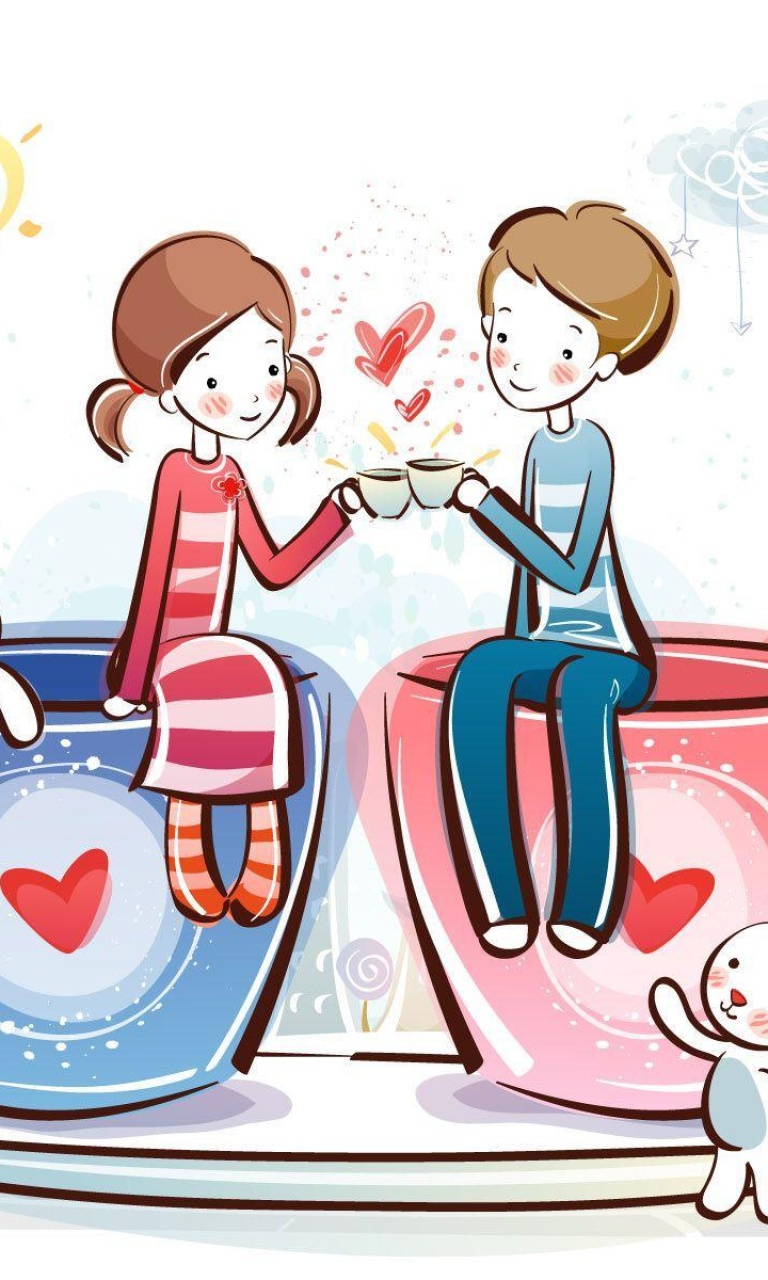 Das Valentine Cartoon Images Wallpaper 768x1280