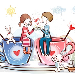 Valentine Cartoon Images Wallpaper for 128x128