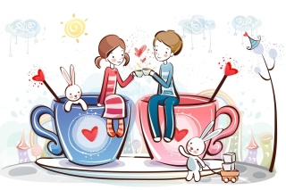 Valentine Cartoon Images Background for Nokia XL