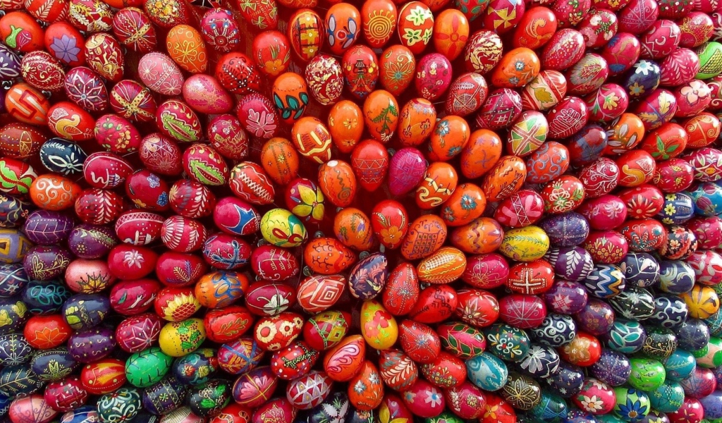 Colorful Easter Eggs wallpaper 1024x600