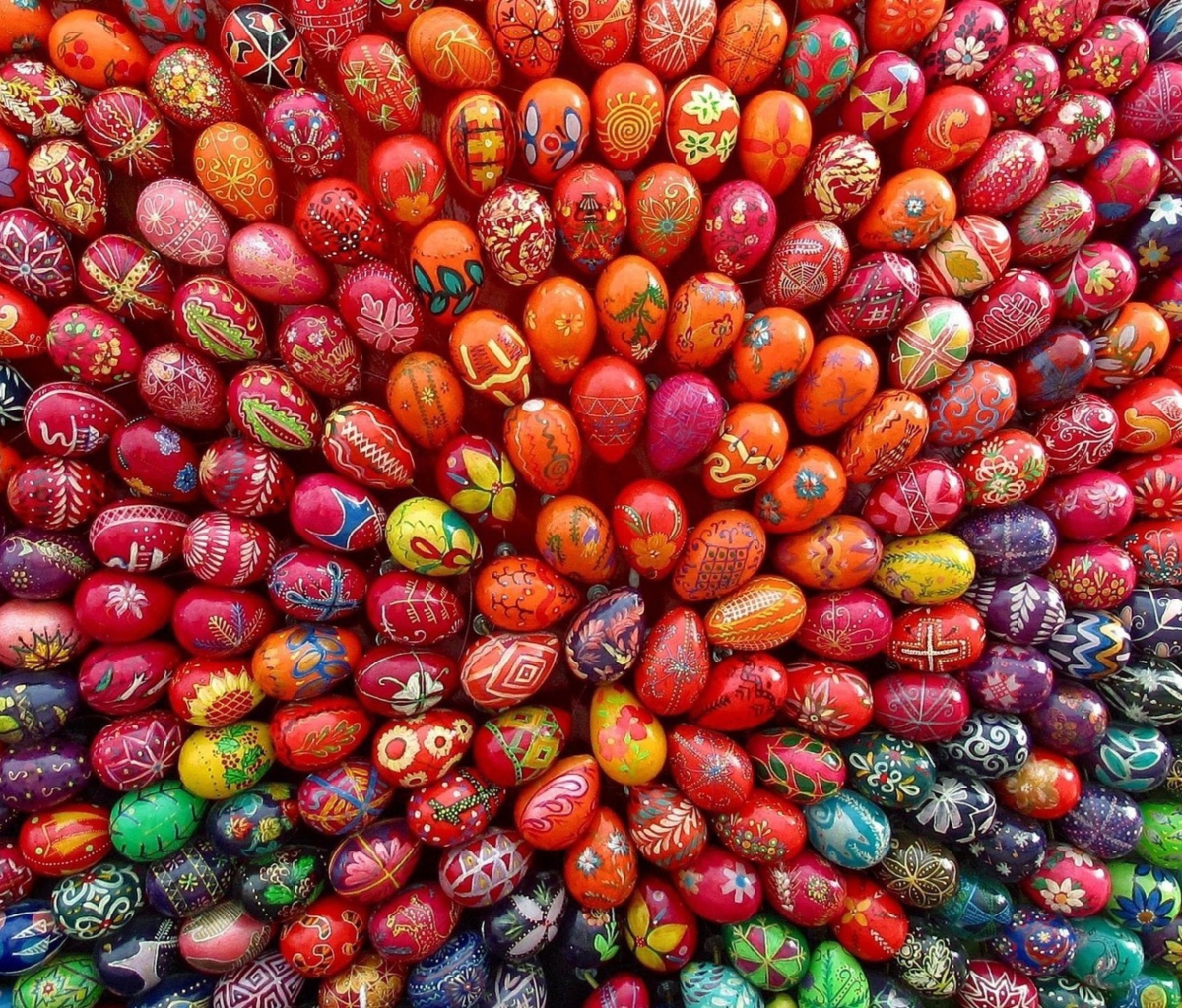 Das Colorful Easter Eggs Wallpaper 1200x1024