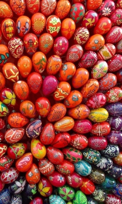 Обои Colorful Easter Eggs 240x400