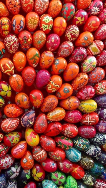 Das Colorful Easter Eggs Wallpaper 360x640