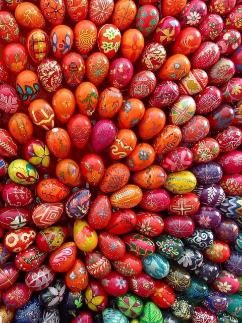 Colorful Easter Eggs wallpaper 480x640