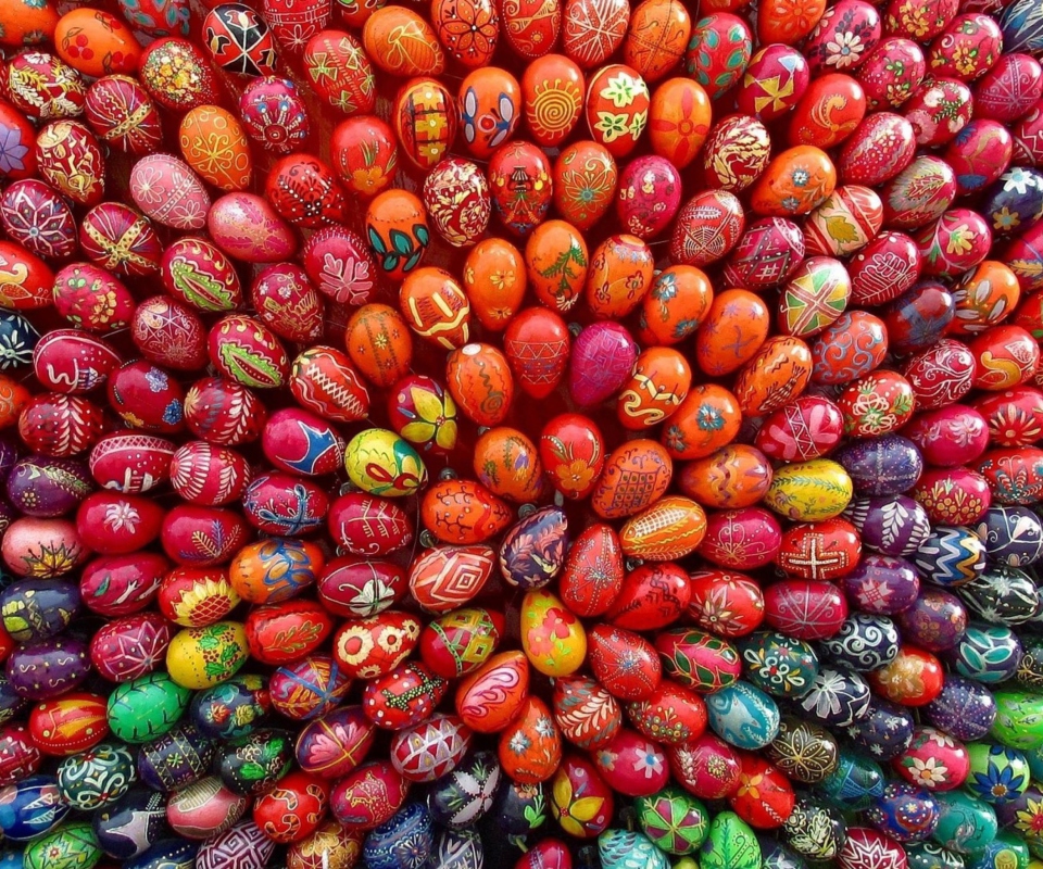 Colorful Easter Eggs wallpaper 960x800