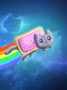 Fondo de pantalla Space Rainbow Cat 132x176