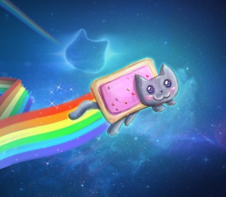 Kostenloses Space Rainbow Cat Wallpaper für iPad mini