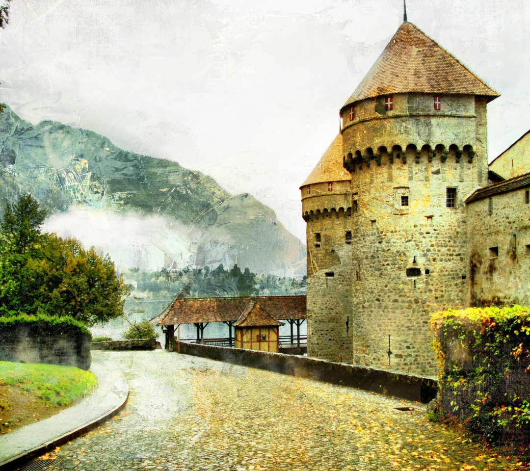 Das Chillon Castle in Montreux Wallpaper 1080x960