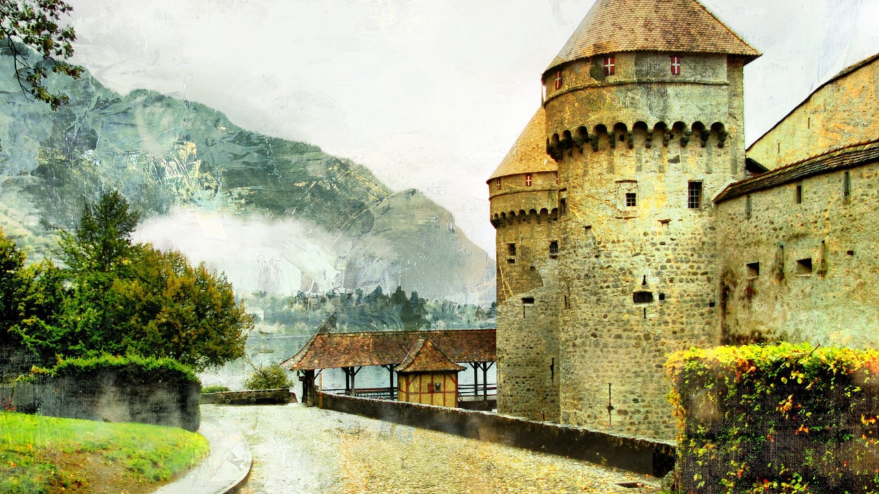 Fondo de pantalla Chillon Castle in Montreux 1280x720