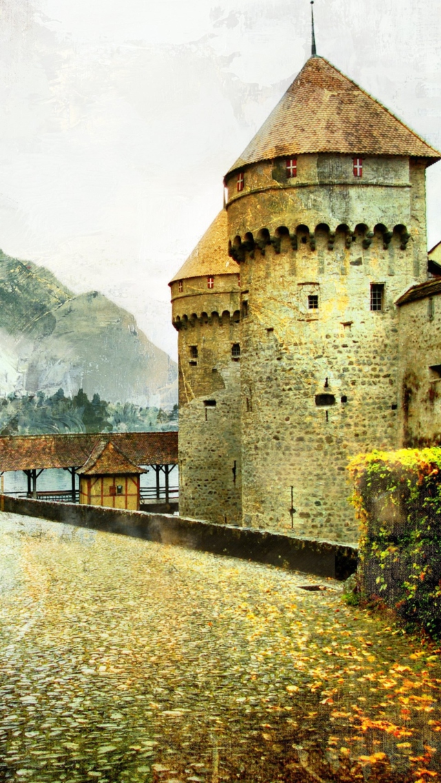 Обои Chillon Castle in Montreux 640x1136